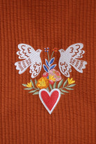 Love Birds Nakışlı Kapitone Yelek Tarçın - 4