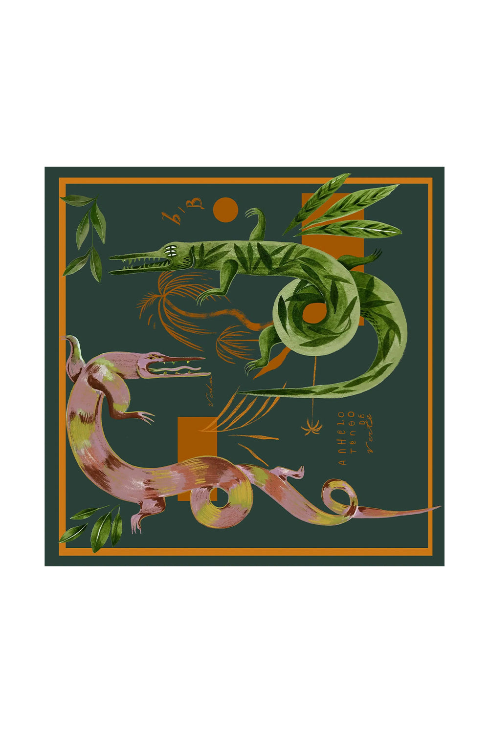 Jungle Dreams İpek Saten Eşarp ⎮ 90x90 Cm - 0