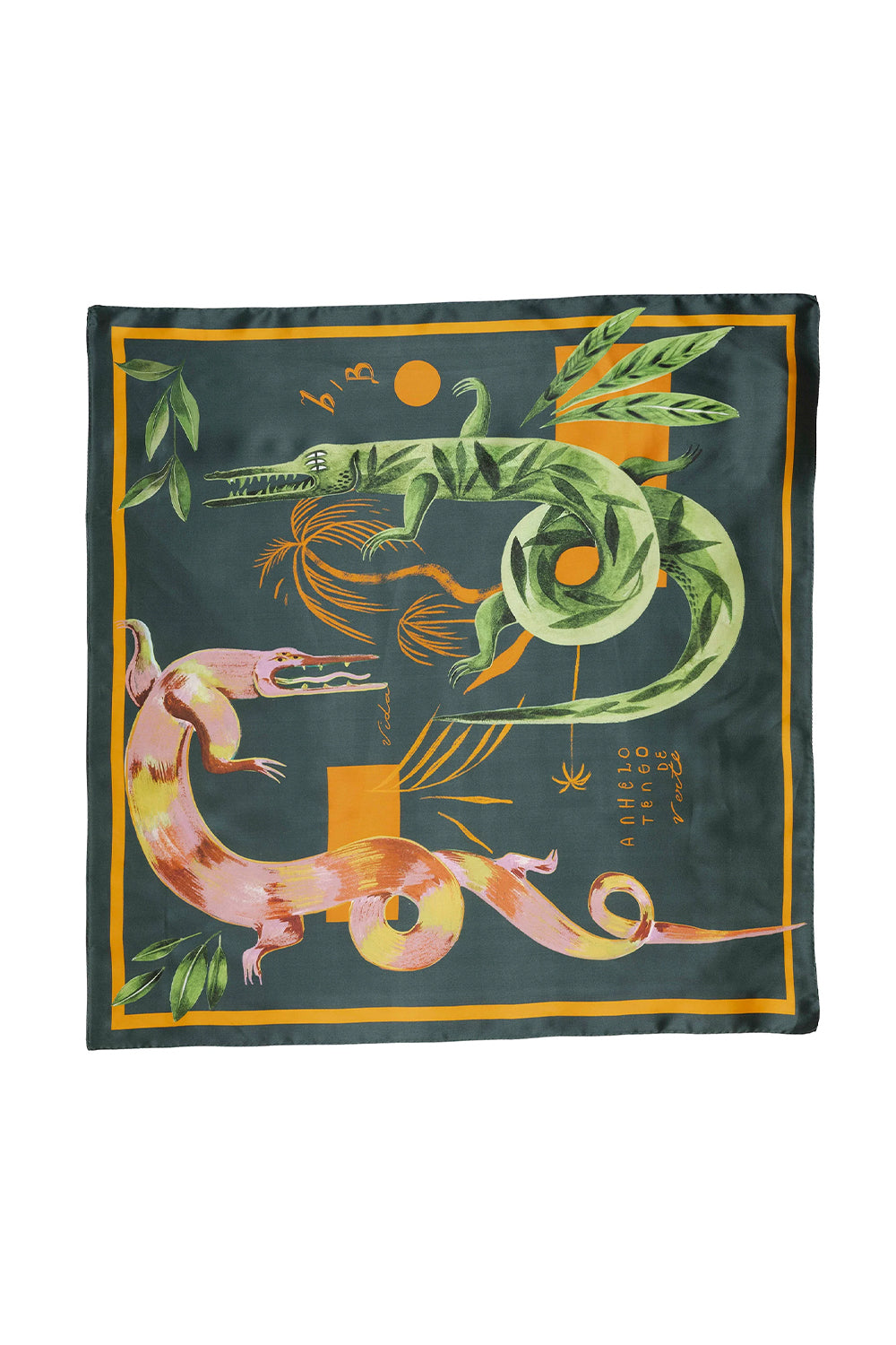 Jungle Dreams İpek Saten Eşarp ⎮ 90x90 Cm - 1