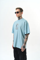 Indefinite Baskılı Oversize T-Shirt Bebe Mavi - 2