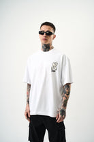 Erkek R Creative Nakışlı Oversize T-Shirt Beyaz - 0
