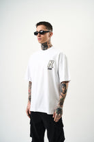 Erkek R Creative Nakışlı Oversize T-Shirt Beyaz - 2