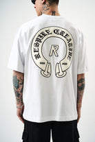 Erkek R Creative Nakışlı Oversize T-Shirt Beyaz - 3