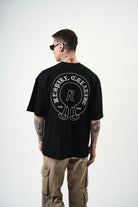 Erkek R Creative Nakışlı Oversize T-Shirt Siyah - 1