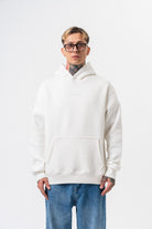 Erkek Da Vinci Baskılı Kapüşonlu Oversize Hoodie Ekru - 0