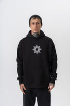 Erkek Itsbyzey Nakışlı Kapüşonlu Oversize Hoodie Siyah - 0