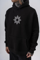 Erkek Itsbyzey Nakışlı Kapüşonlu Oversize Hoodie Siyah - 3