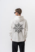 Erkek Itsbyzey Nakışlı Kapüşonlu Oversize Hoodie Ekru - 1