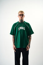 Erkek Swag Nakışlı Oversize T-Shirt Nefti - 0