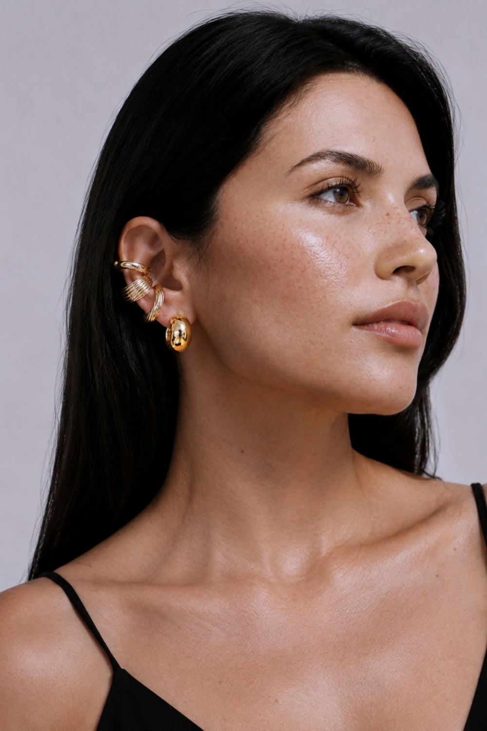 Leila Gold Gümüş Kalın Earcuff - 1