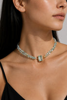 Marina Aquamarin Doğal Taş Choker Gümüş Kolye - Su Elementi - 1
