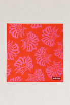 Turuncu Floral Desenli Fular Bandana - 1