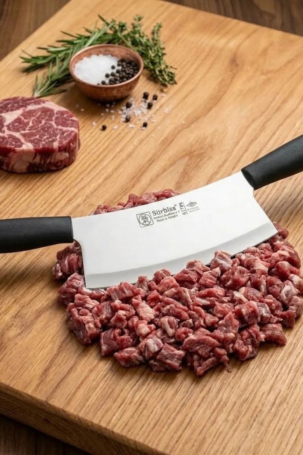 Sürmene Kasap Zırh Bıçağı 33 Cm Et Kıyma Ezme Satırı Kurban Ve Pizza Satır Bıçağı Sürbisa 61706 - 0