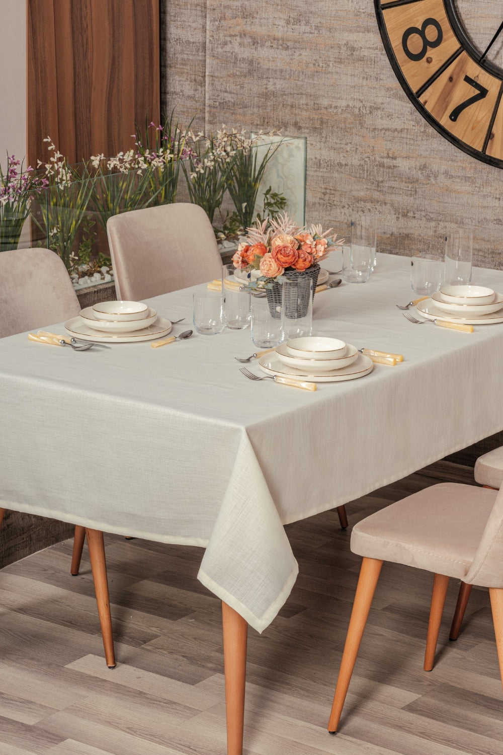 Plain Masa Örtüsü Krem 155x160 - 0