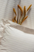 Elegant Stripe Saten Çift Kişilik Nevresim Takımı Ekru - 1