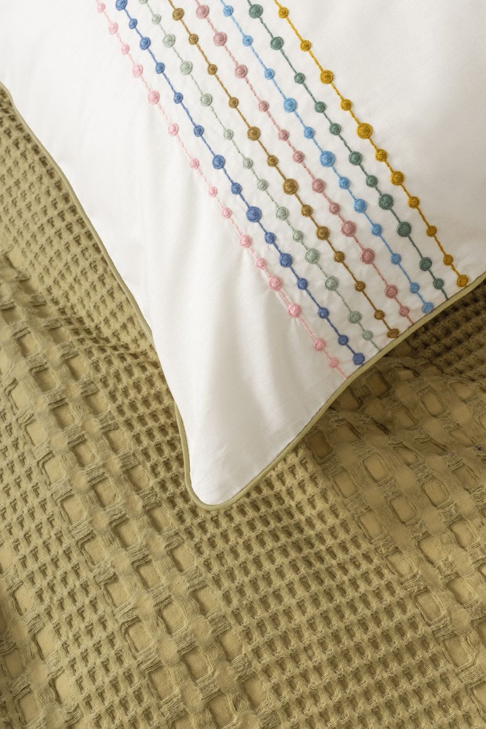 Aura Tek Kişilik Pike Takımı Pebble Hardal - 3