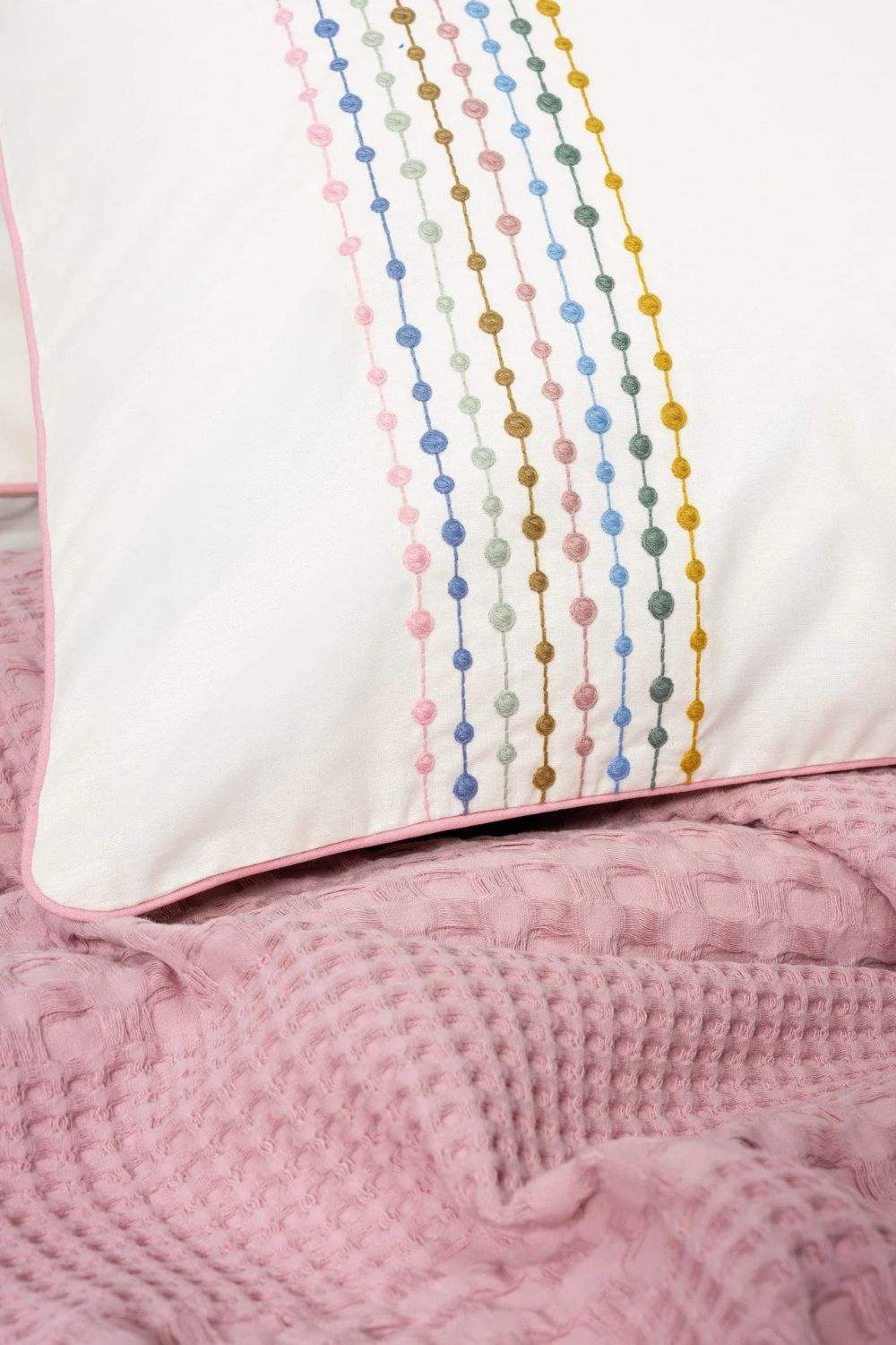 Aura Çift Kişilik Pike Takımı Pebble Pembe - 3