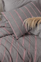 Ribbed Çift Kişilik Nevresim Takımı Barisan Gri - 1