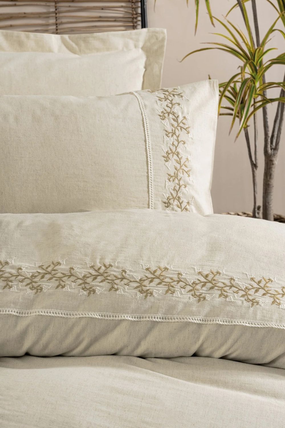 Cotton Keten Çift Kişilik Nevresim Takımı Darian - 1