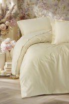 Elegant Saten Çift Kişilik Nevresim Takımı Bej - 0