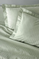 Elegant Stripe Saten Çift Kişilik Nevresim Takımı Adaçayı - 1