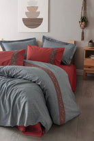 Folk Art Çift Kişilik Nevresim Takımı Felina Bordo - 0