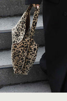 Coquette - Leopard, Leopar Desenli Omuz Çantası, Büyük Boy, Geniş Hacimli - 3