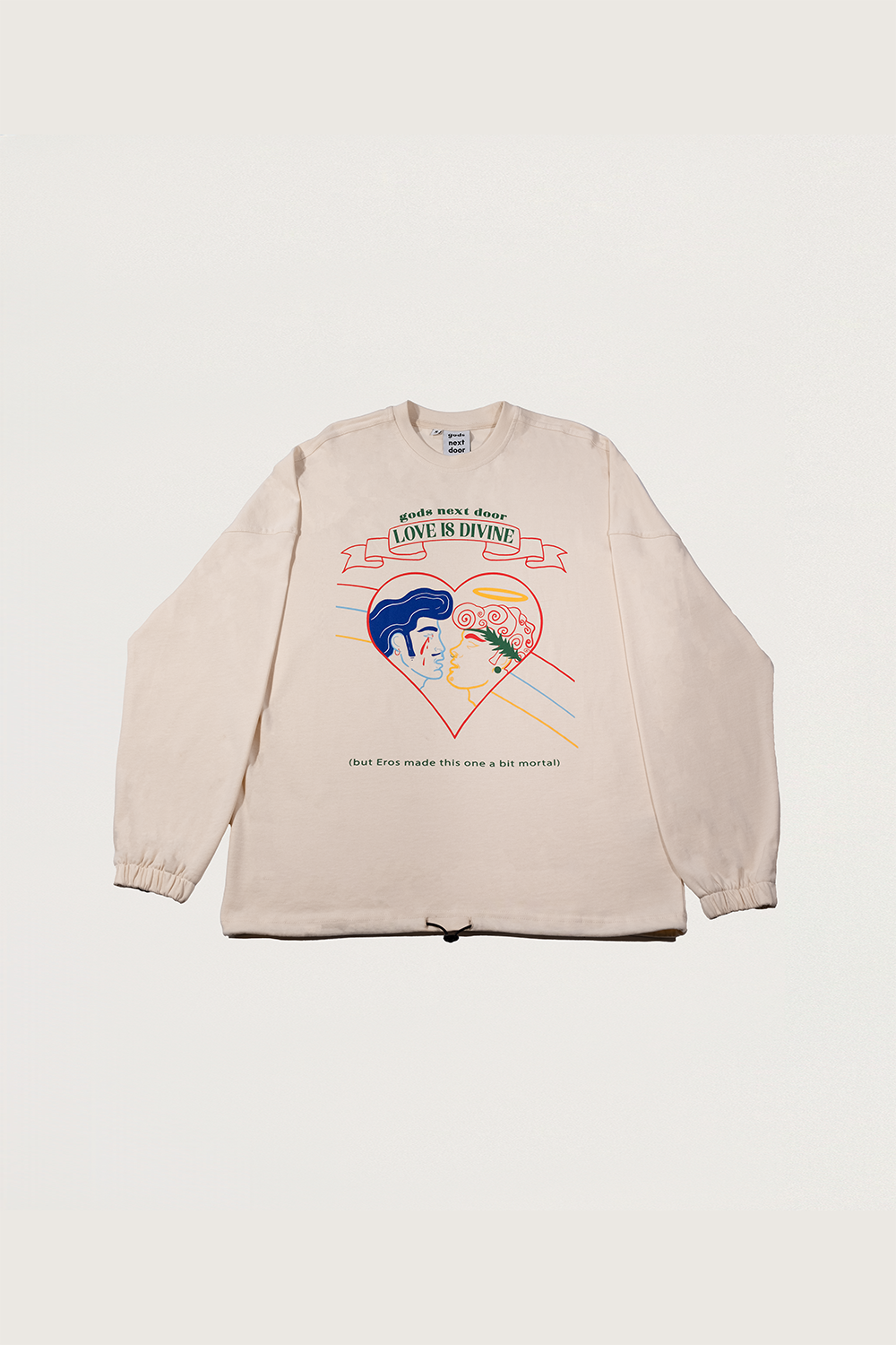 Love Is Divine | Oversize Unisex Sweatshirt - Krem - 2