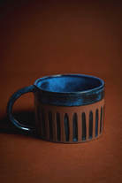 Mocha Stoneware Bardak – Terracotta & Saks Mavi – 2’Li Set - 0