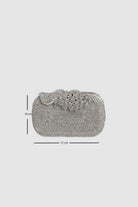 Peaco Gümüş Tavus Kuş Detaylı Taşlı Clutch Abiye Çanta - 1