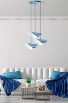 Marble 6141 Açık Mavi Cam Sarkıt Aydınlatma - 5