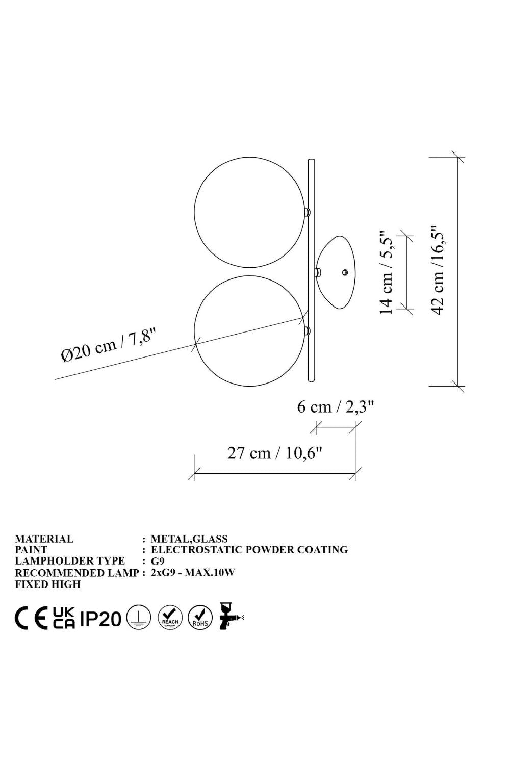 Cypress 14151 Cam Aplik Duvar Aydınlatma - 7