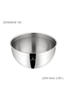 Çelik Derin Karıştırma Kabı Kase 18 Cm 2,00 Litre Yeni - 0