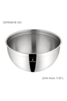 Çelik Derin Karıştırma Kabı Kase 28 Cm 7,30 Litre Yeni - 0