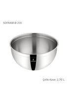 Çelik Derin Karıştırma Kabı Kase 20 Cm 2,70 Litre - 1