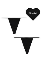 G-String - 2'li Paket - Siyah - 0