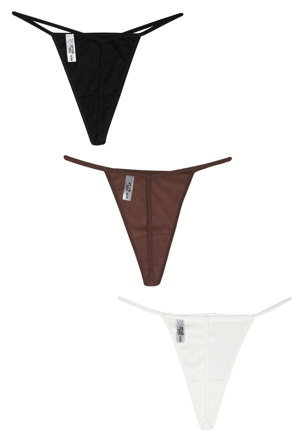 G-String - 3'lü Paket - Siyah, Kahverengi, Beyaz - 1