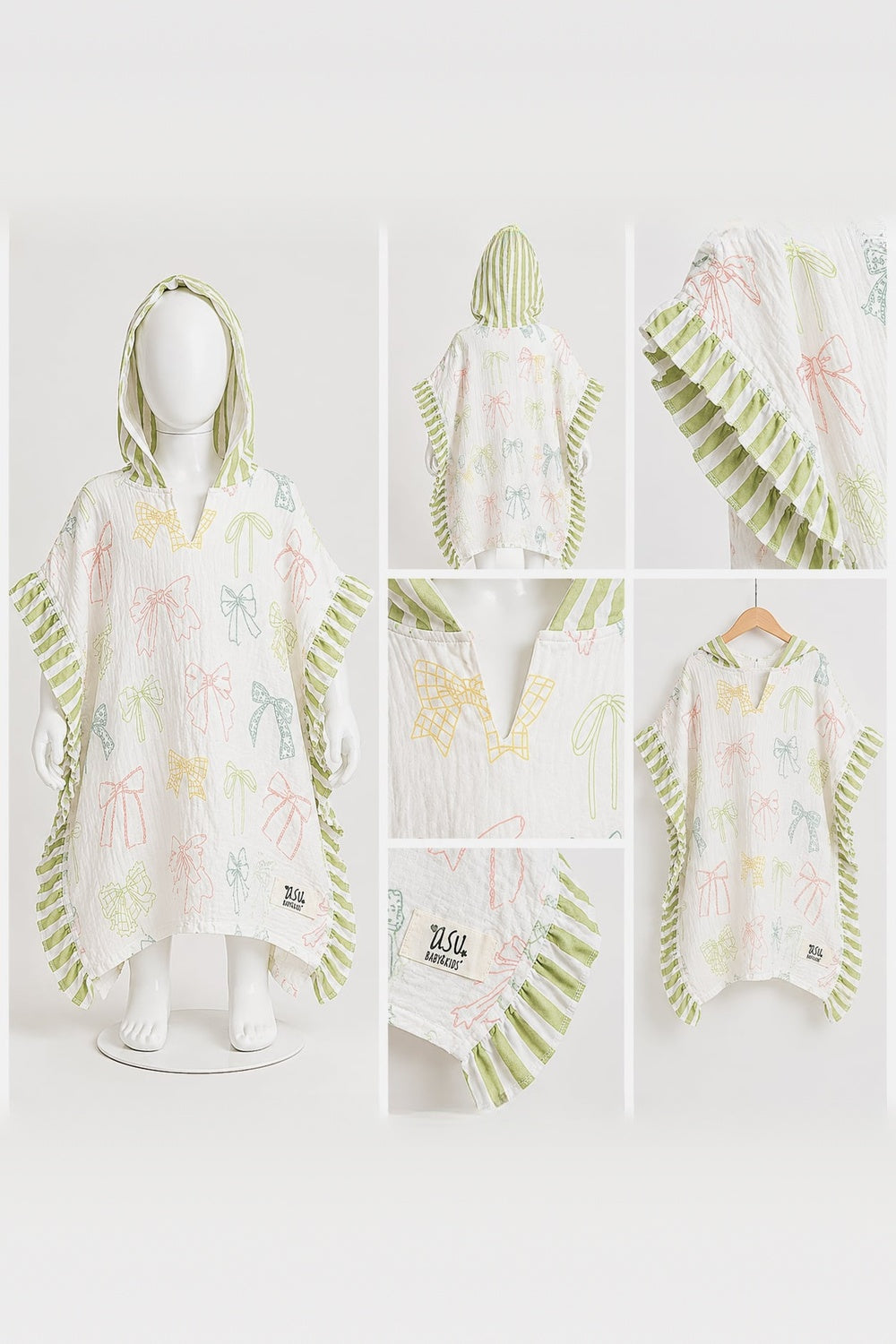 Ribbon Organik Pamuk Fırfırlı Müslin Panço - 2