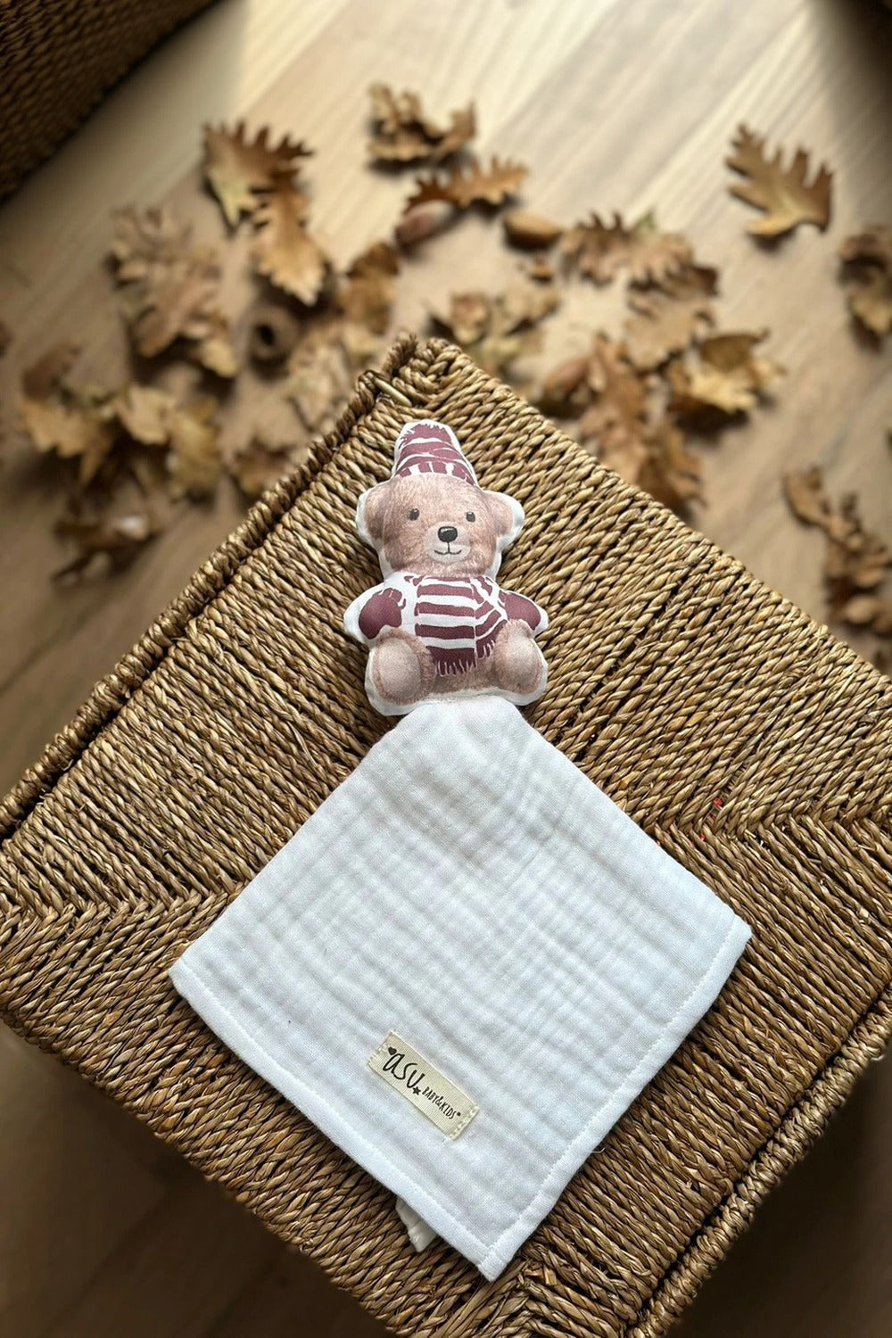 Vintage Bear Bordo Organik Pamuk Hediye Bebek Kiti - 5