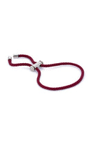 Bordo İp Bileklik, Gümüş - 1