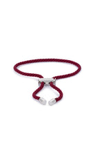 Bordo İp Bileklik, Gümüş - 2