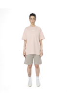 Kadın Oversize Basic Baskılı Tişört - Açık Pembe - 0