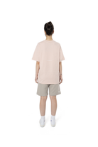 Kadın Oversize Basic Baskılı Tişört - Açık Pembe - 1