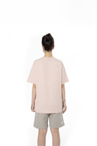 Kadın Oversize Basic Baskılı Tişört - Açık Pembe - 3