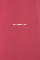 Kadın Oversize Basic Baskılı Tişört - Bordo - 3