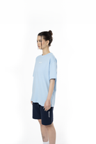 Kadın Oversize Basic Baskılı Tişört - Açık Mavi - 2