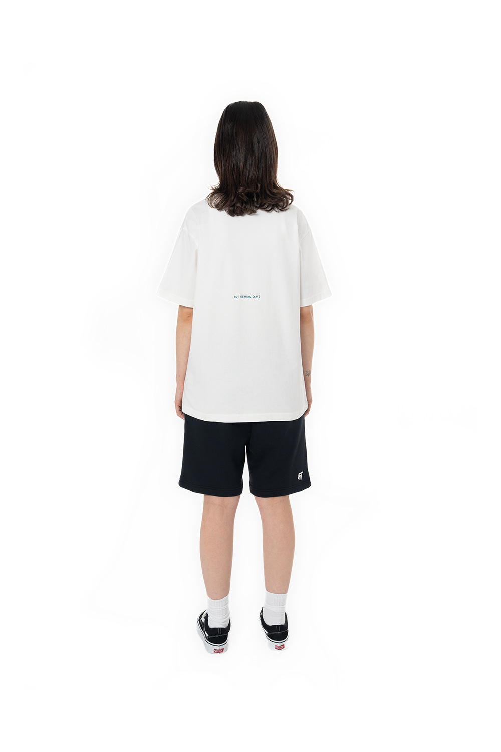 Kadın Oversize Basic Baskılı Tişört - Beyaz - 1
