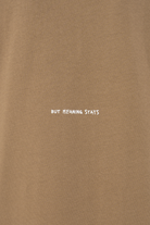 Kadın Oversize Basic Baskılı Tişört - Kahverengi - 3
