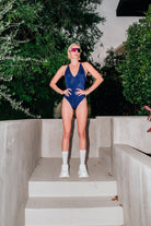 Rose Navy Blue Swimsuit - 1
