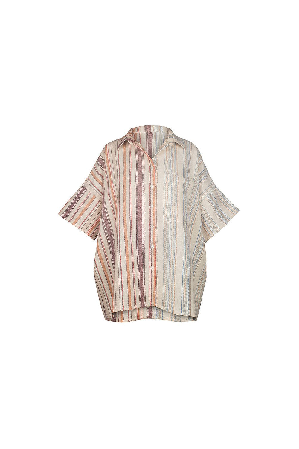 Fern Oversized Striped Shirt Sand - 0